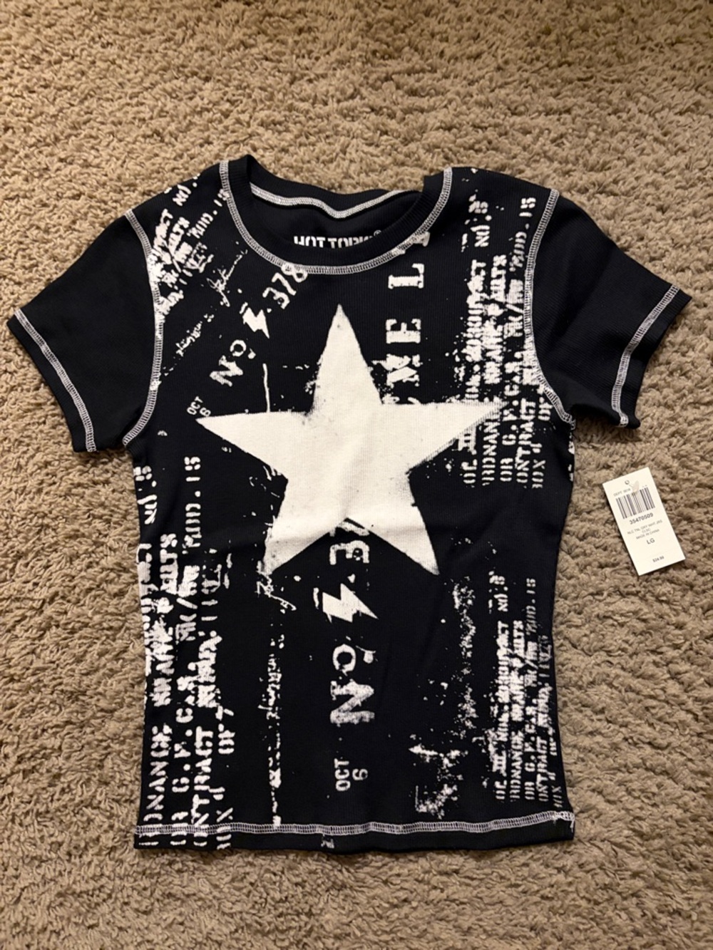Graphic Star Ribbed Top - Picture 2 of 3
